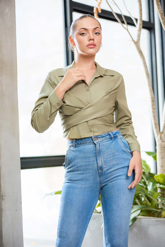 Noah Front Tie Crop Top