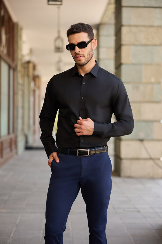 Midnight Wave Textured Shirt