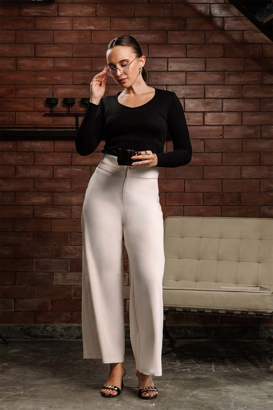 Twin Closure Wide-Leg Pant