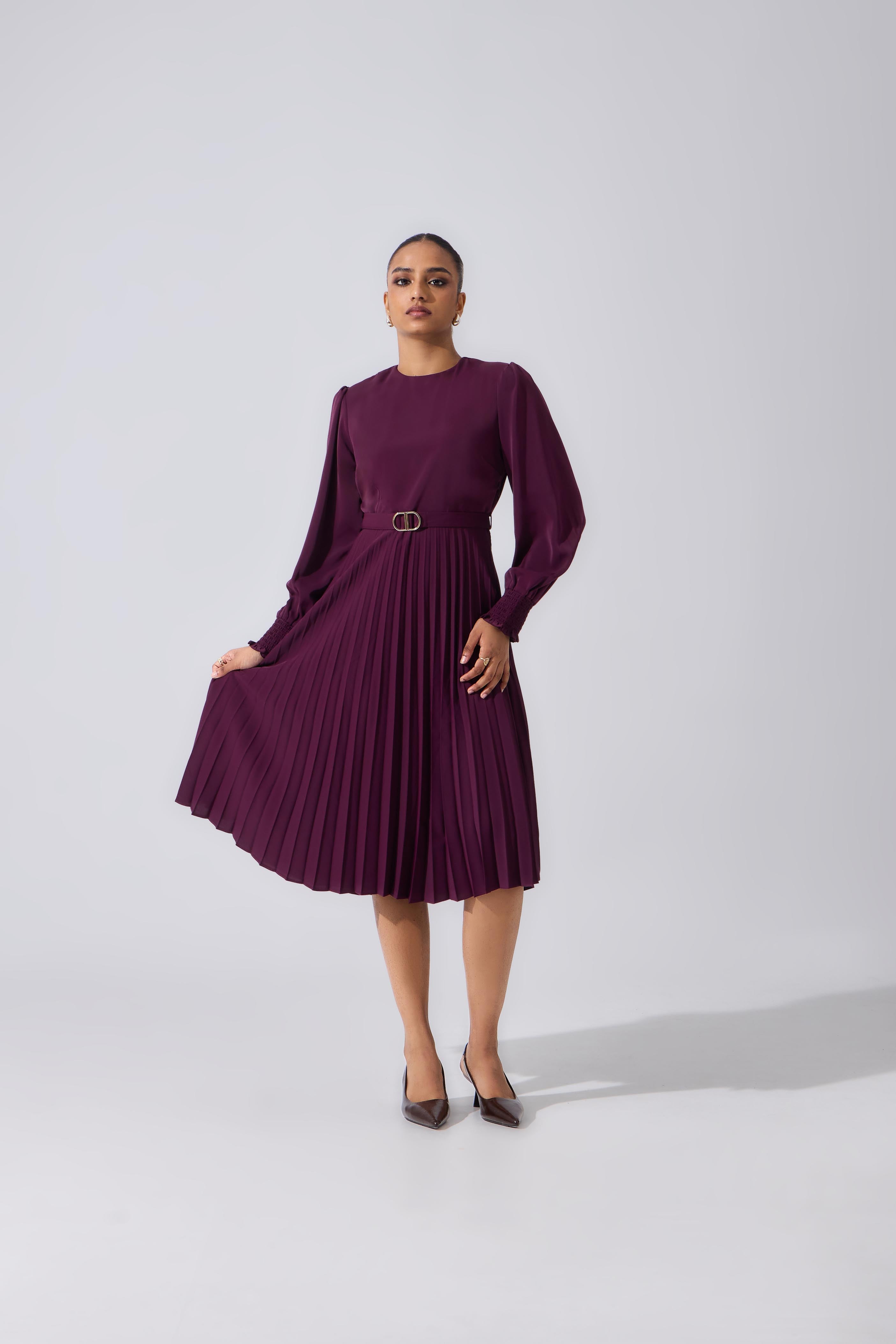 whieldon pleated dress Hand Pleated Column Dress