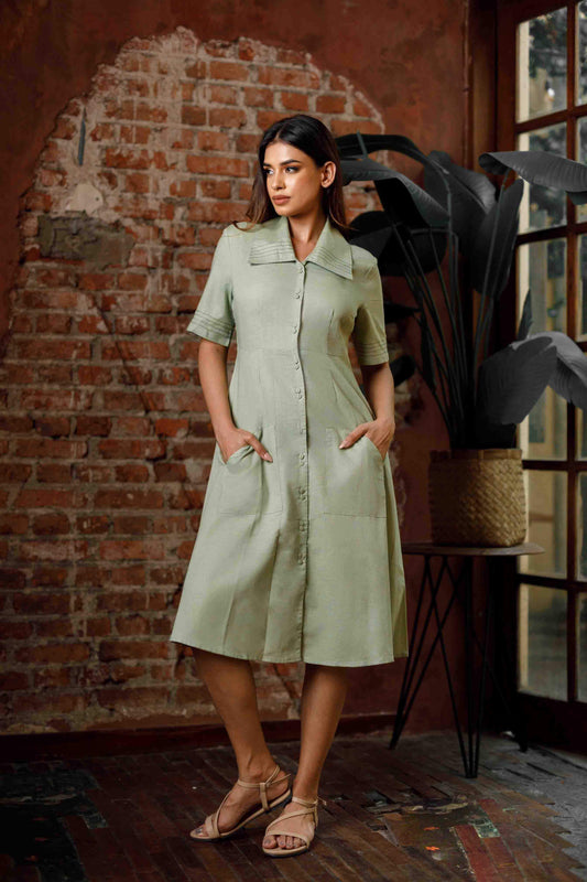 Mint Serenity Linen Dress