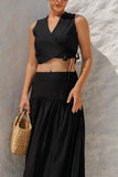 Sunkissed Sands Flared Maxi Skirt