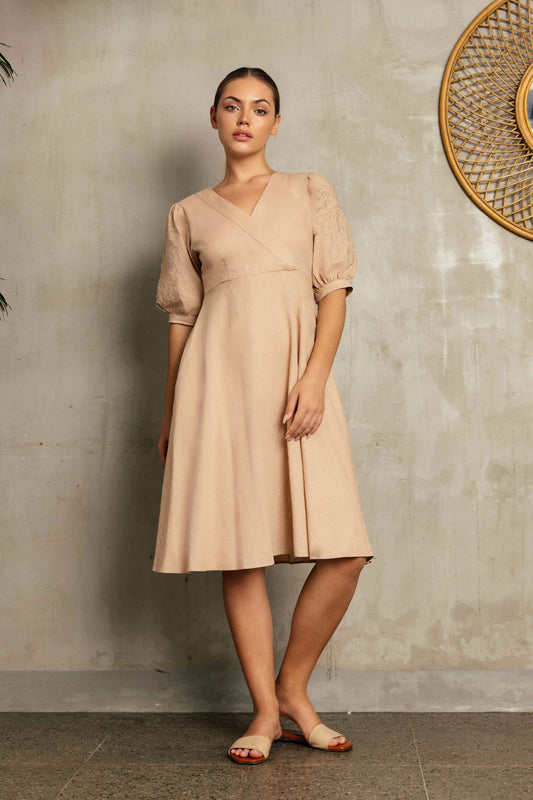 Floral Fantasy Linen Dress