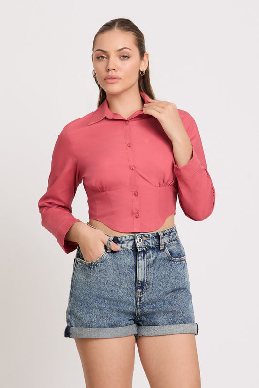 Astrid Corset Detail Long Sleeve Top