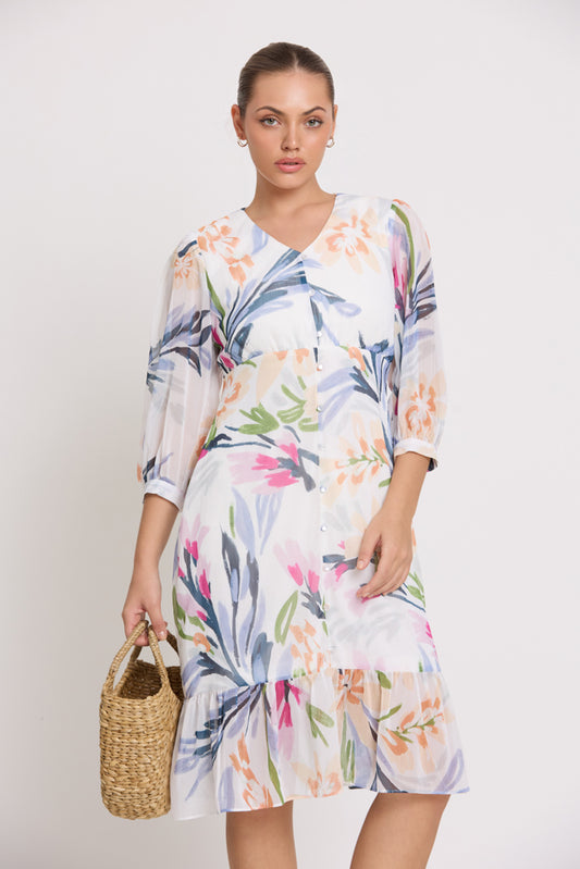 Daisy Button Down Midi Dress