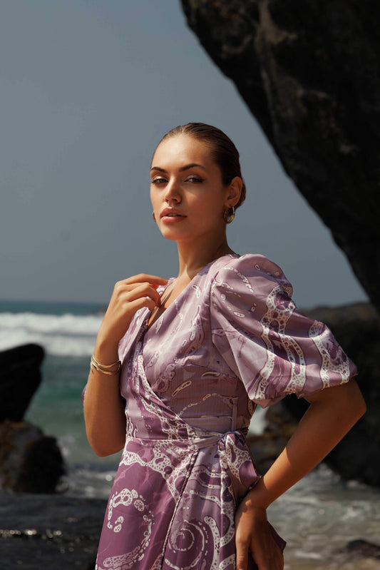 Dewdrop Breeze Wrap Dress