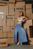The Verve Side-Slit Denim Skirt