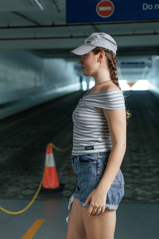 Stripes & shoulders Top