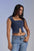 Contour Seam Denim Corset Top
