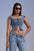 Contour Seam Denim Corset Top