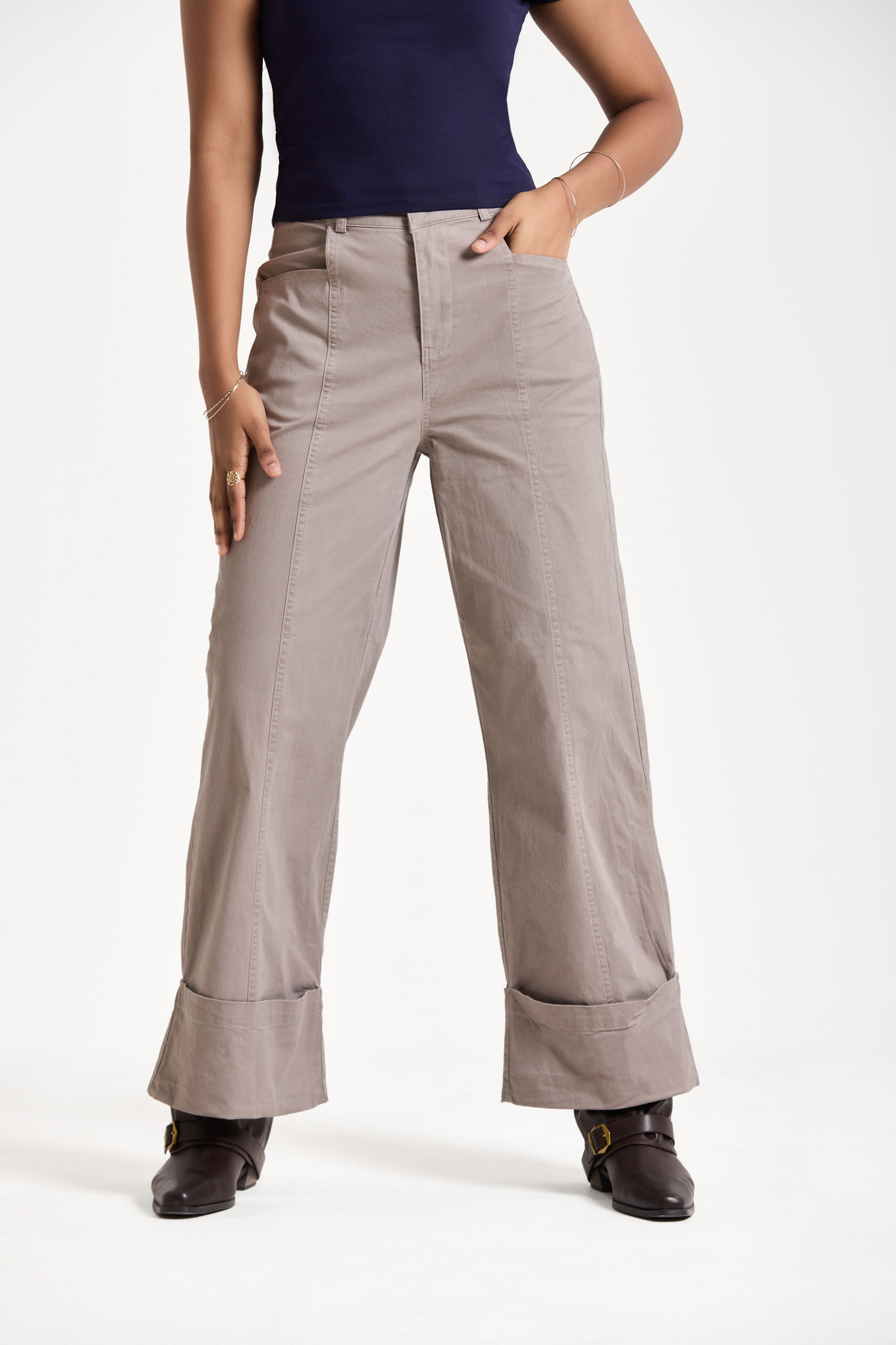The Dune Turn-Up Wide-Leg Pant