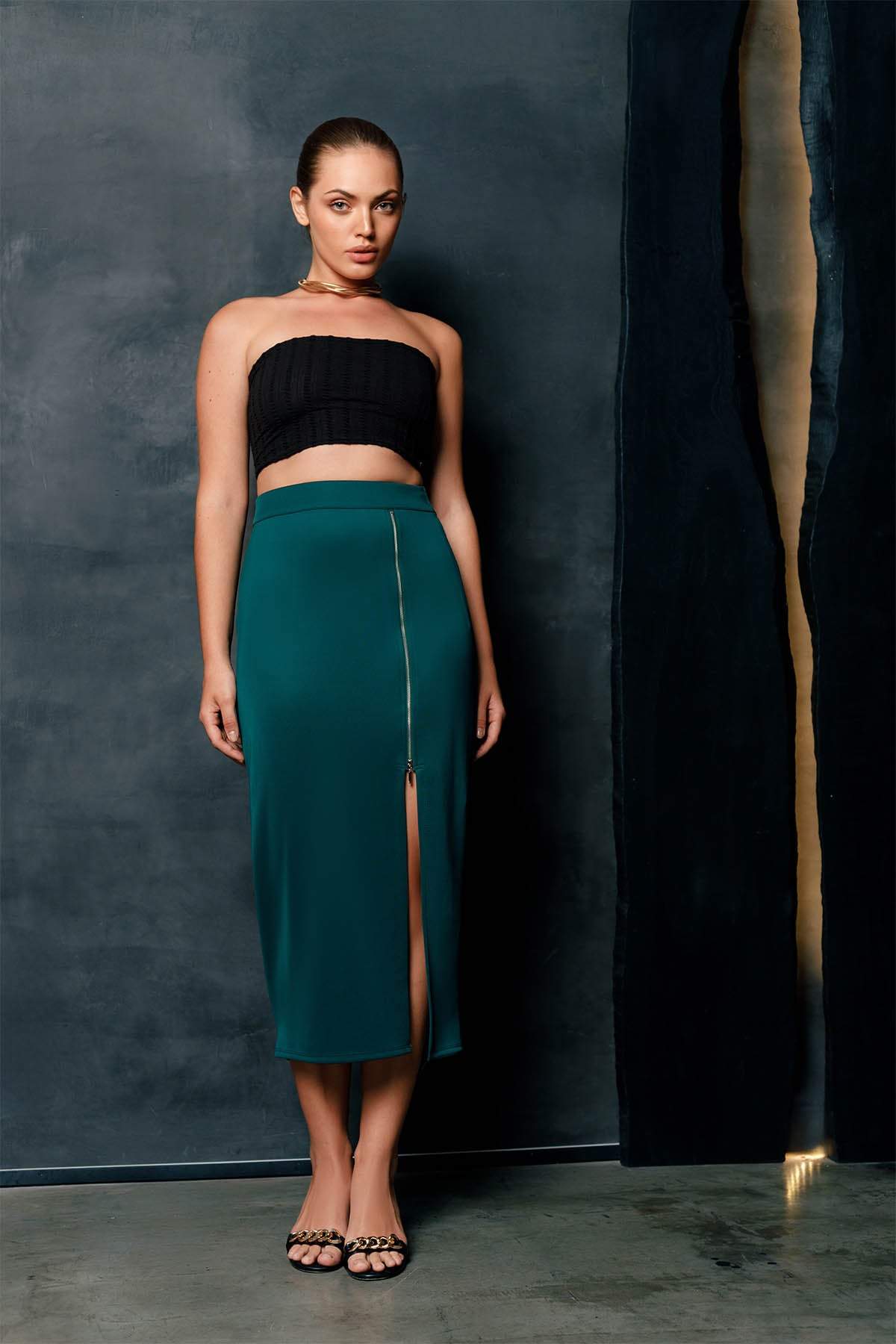 Crystal Mirage Midi Skirt