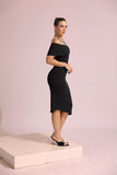 After Dusk Off Shoulder Midi Dress