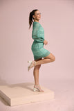Aqua Bloom Mini Dress