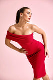 After Dusk Off Shoulder Midi Dress