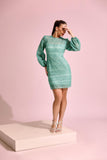 Aqua Bloom Mini Dress