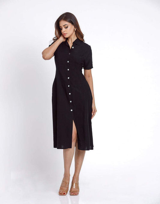 Sara Button Down Midi Dress