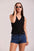 The Onyx Ribbed Overlap V-Neck