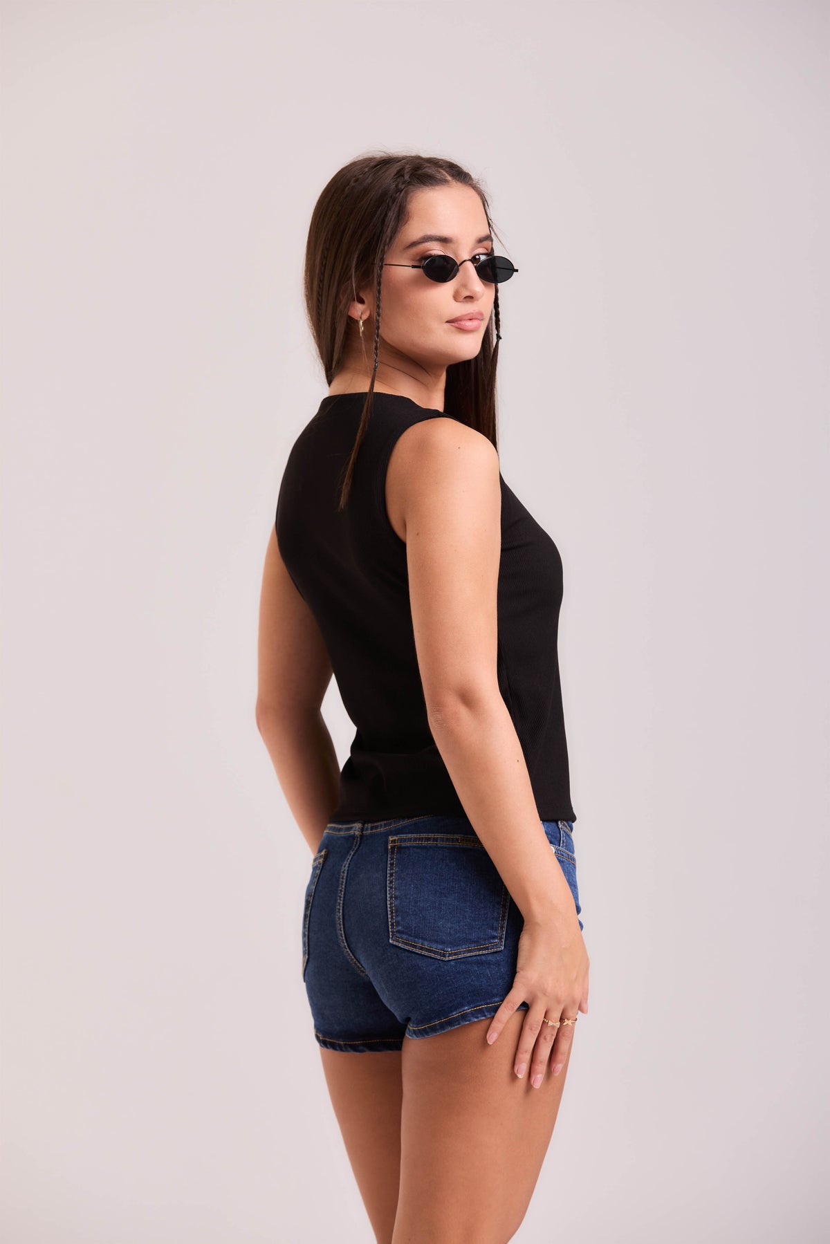 The Onyx Ribbed Overlap V-Neck