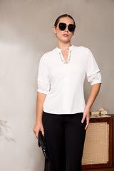 Embroidery Placket Detail WW Top
