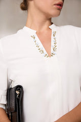 Embroidery Placket Detail WW Top