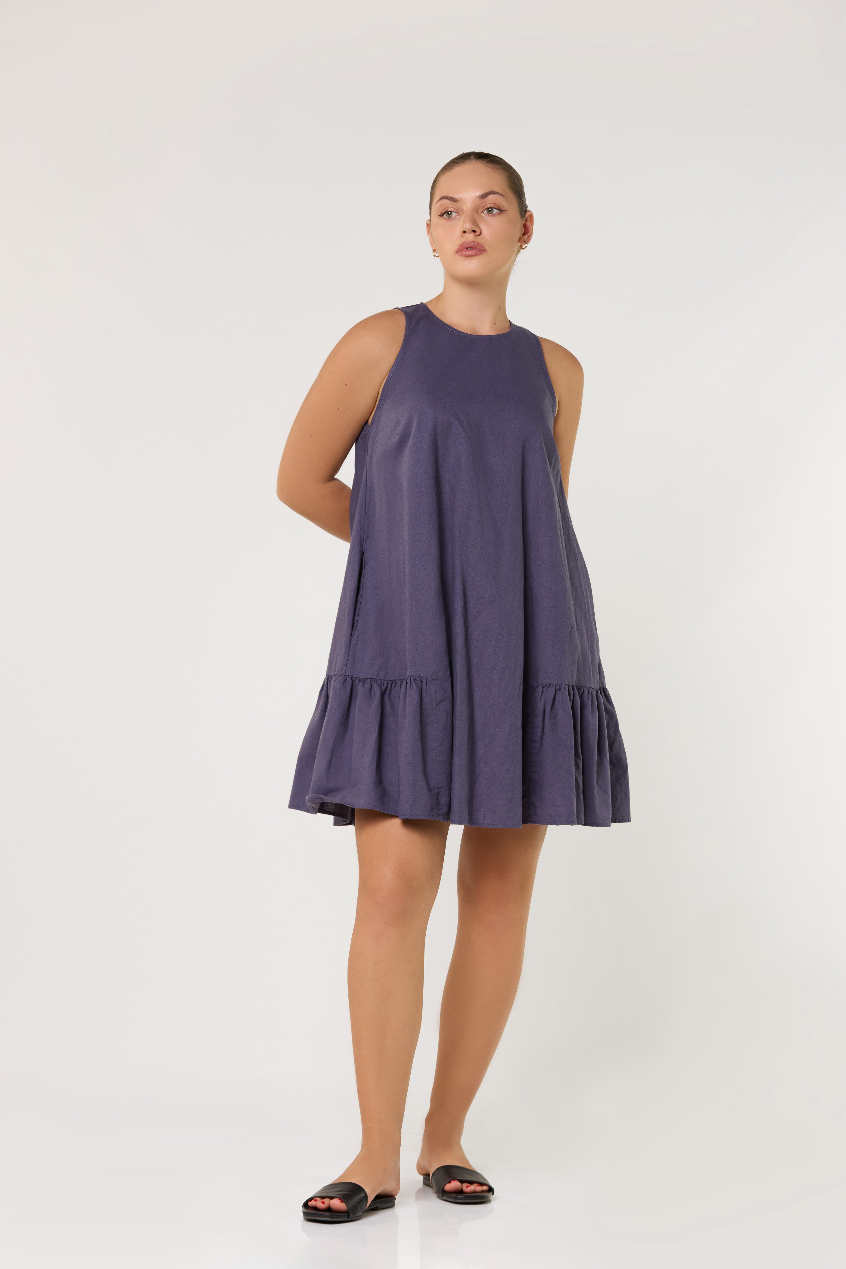 Petal Dune Linen Dress