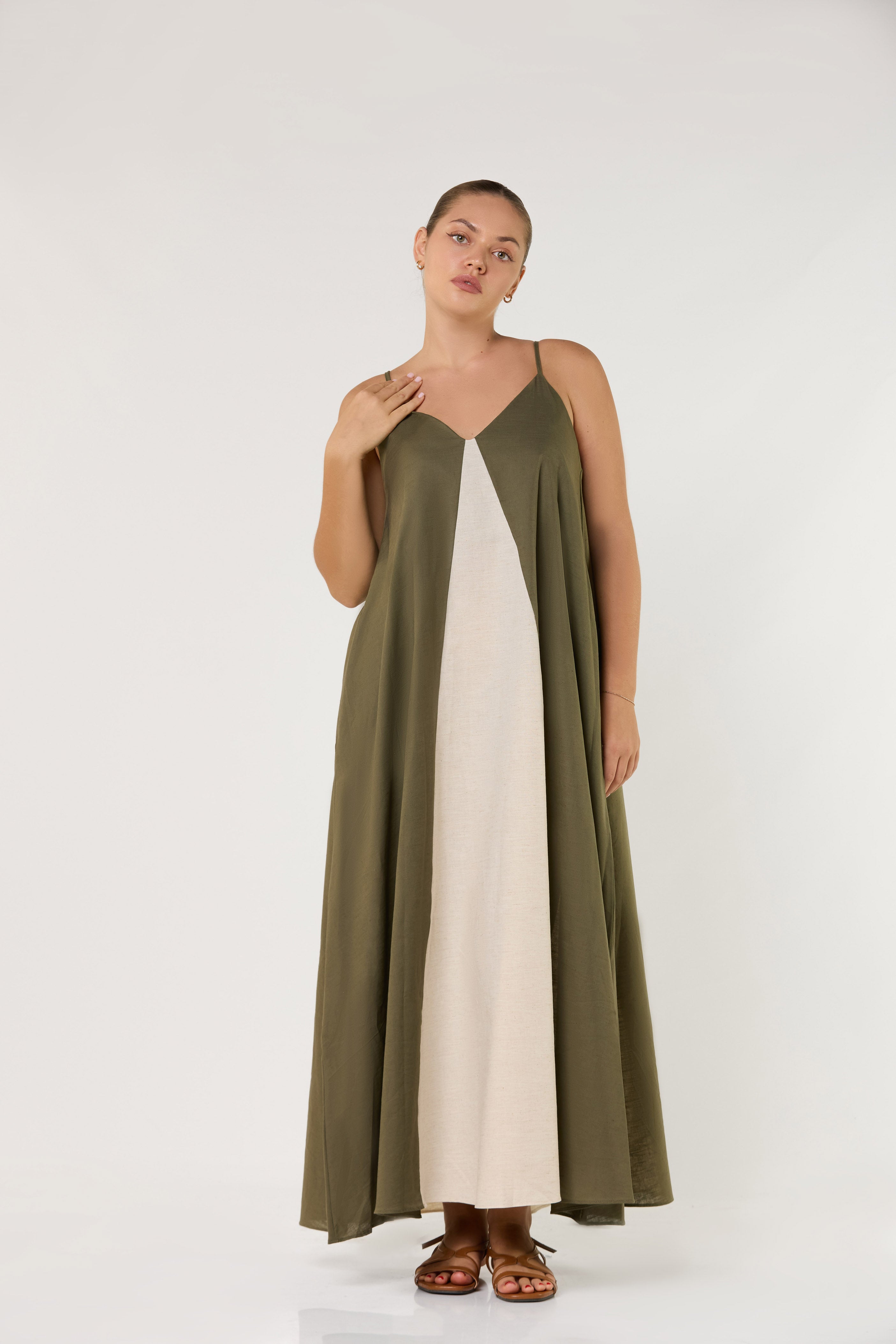 Balanced Bloom Linen Dress