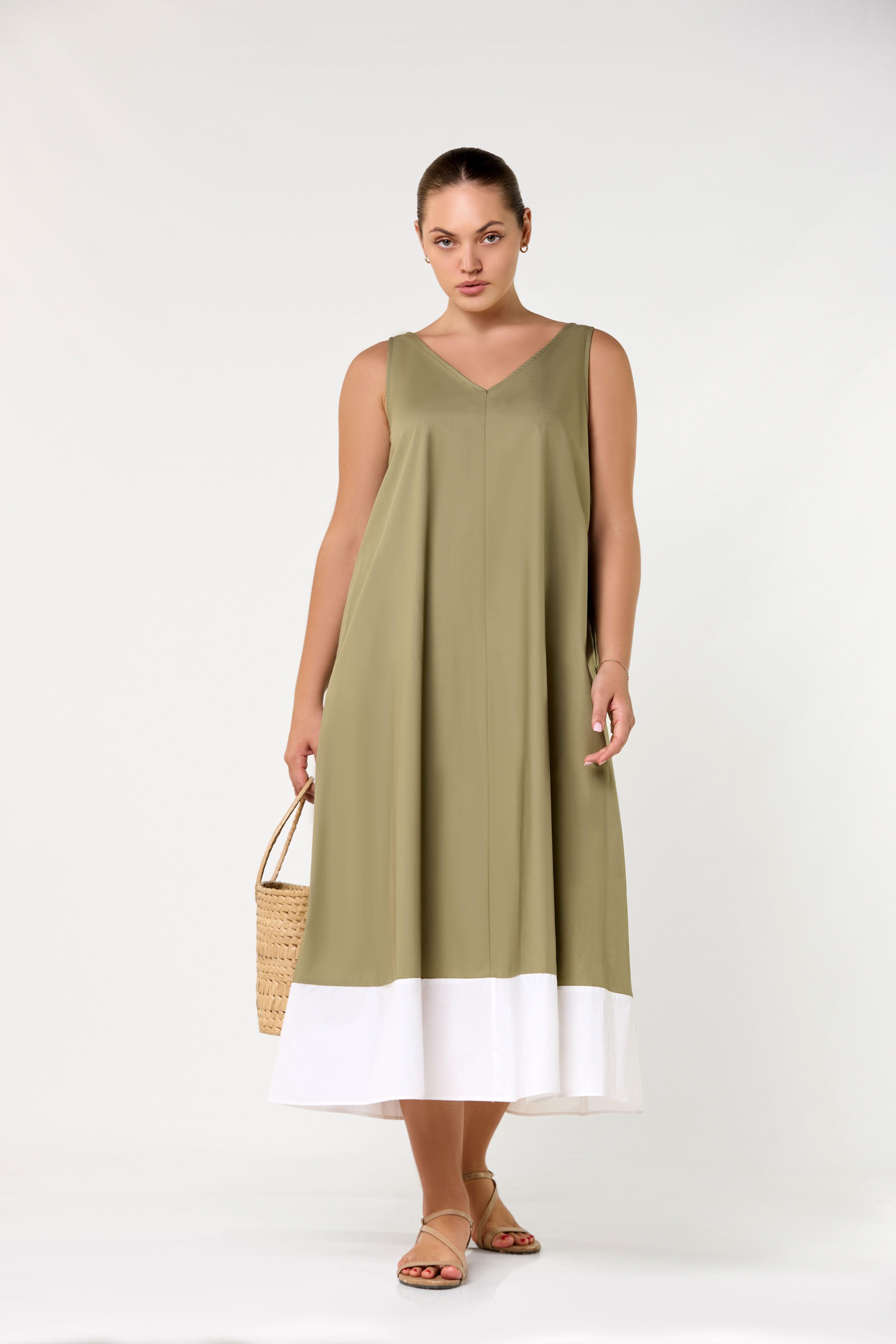 The Aurelia Contrast Hem Midi