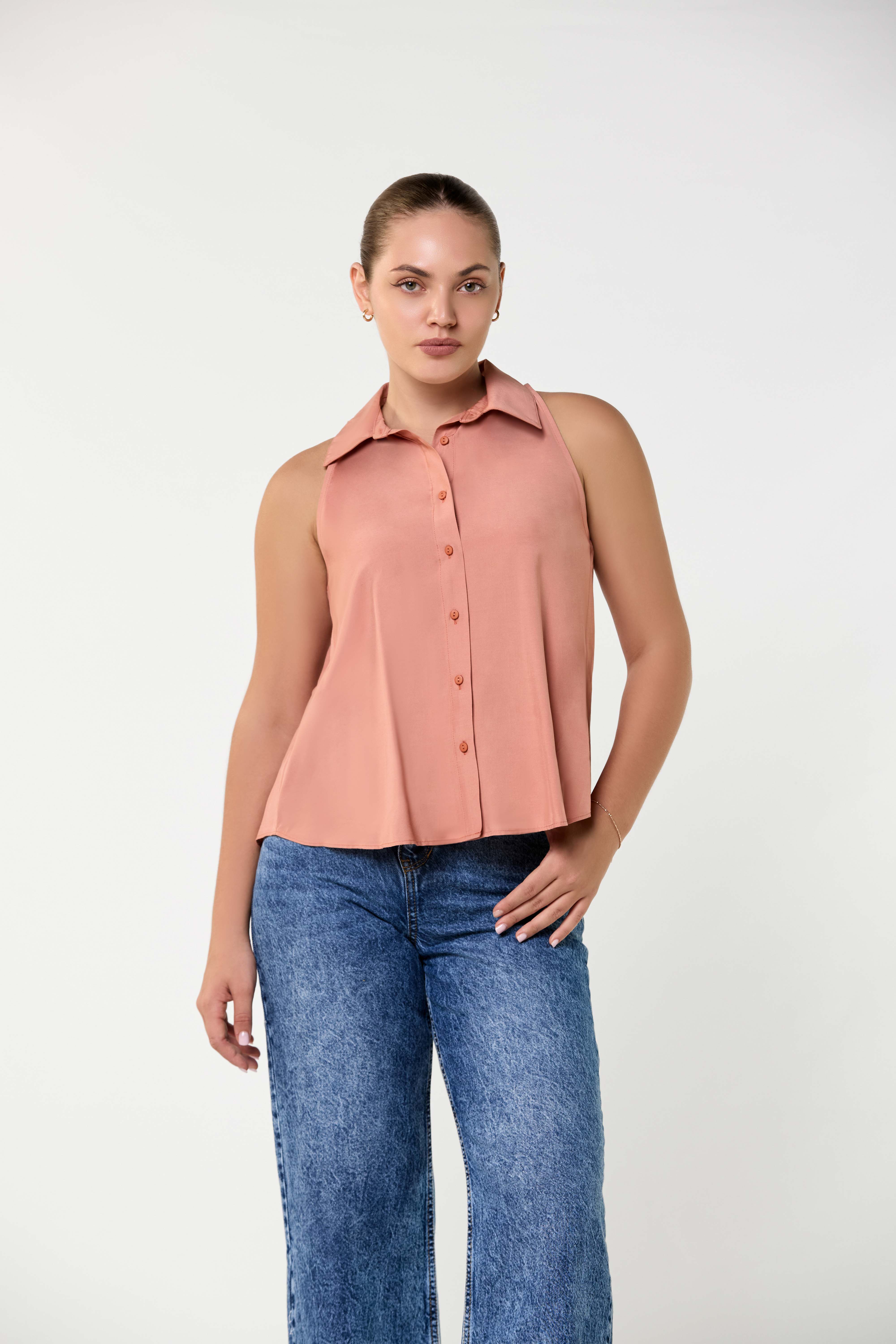 The Isla Button-Down Trapeze Top