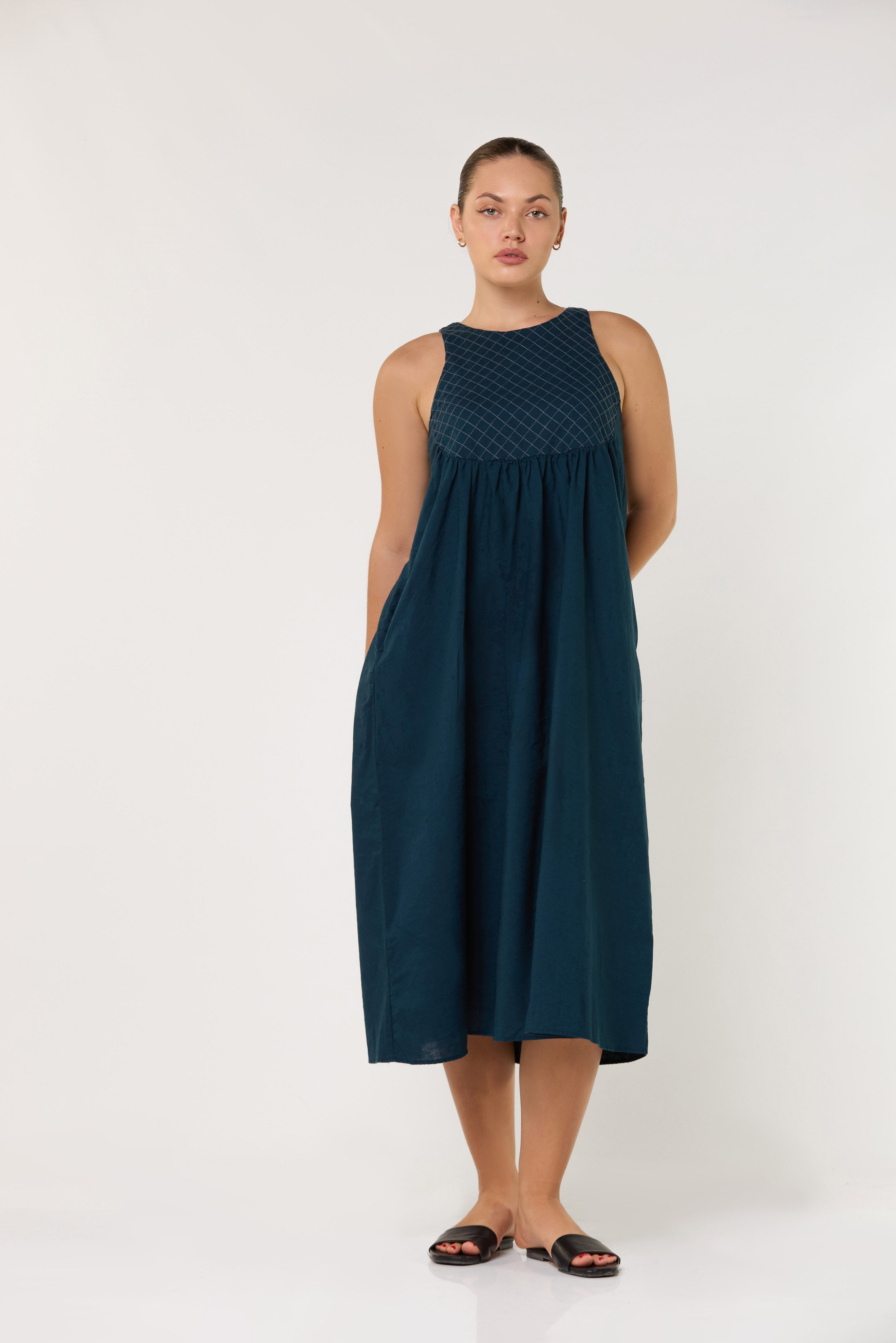 Soft Ember Linen Dress