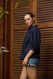 Soft Puff Button Down Top