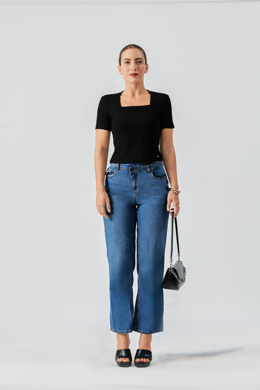 Minimal Square Rip Knit Top