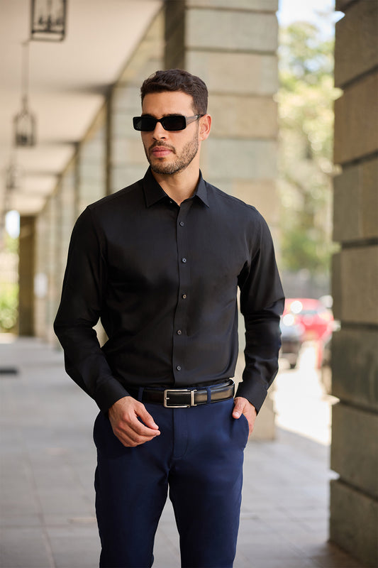 Midnight Wave Textured Shirt