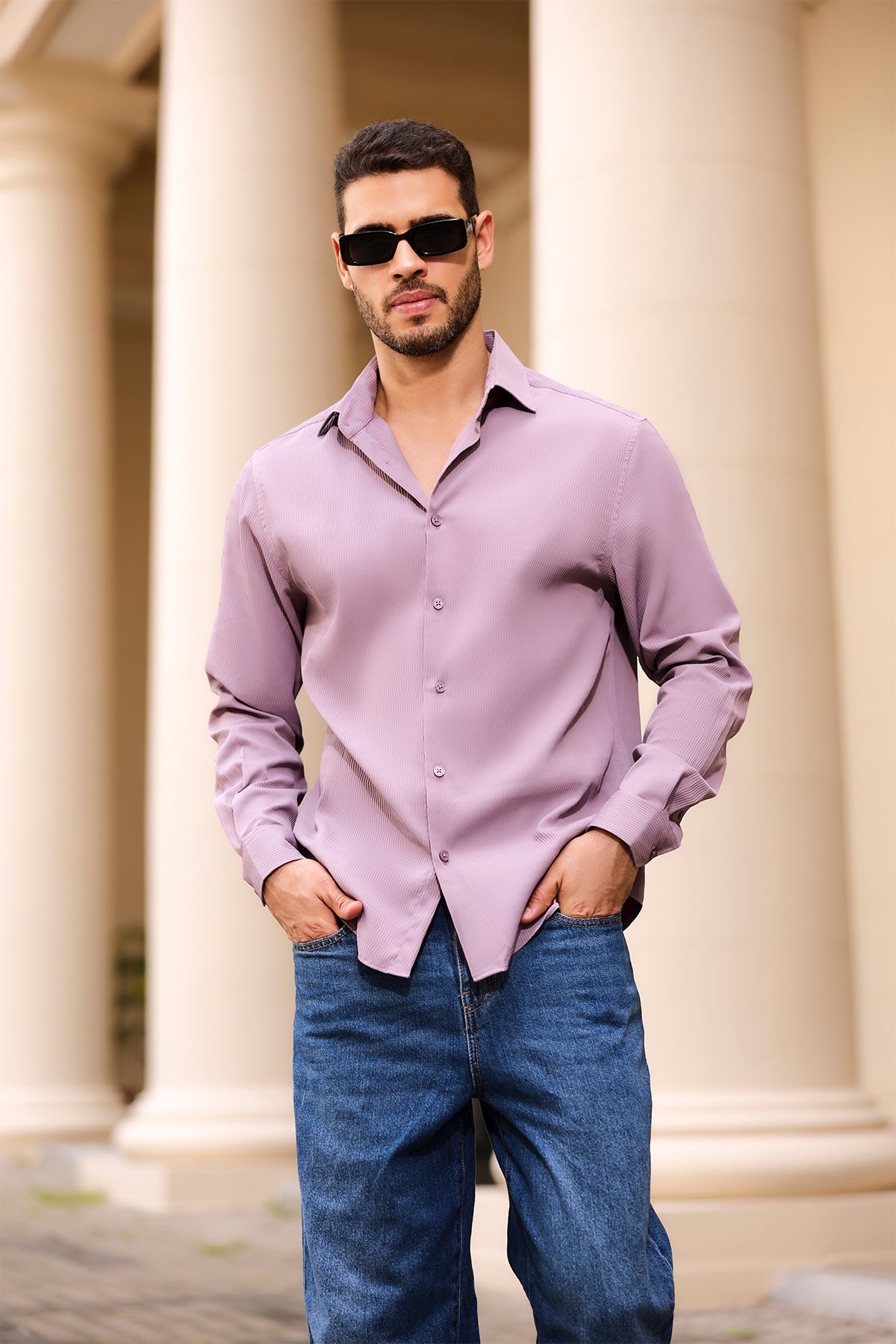 Midnight Wave Textured Shirt