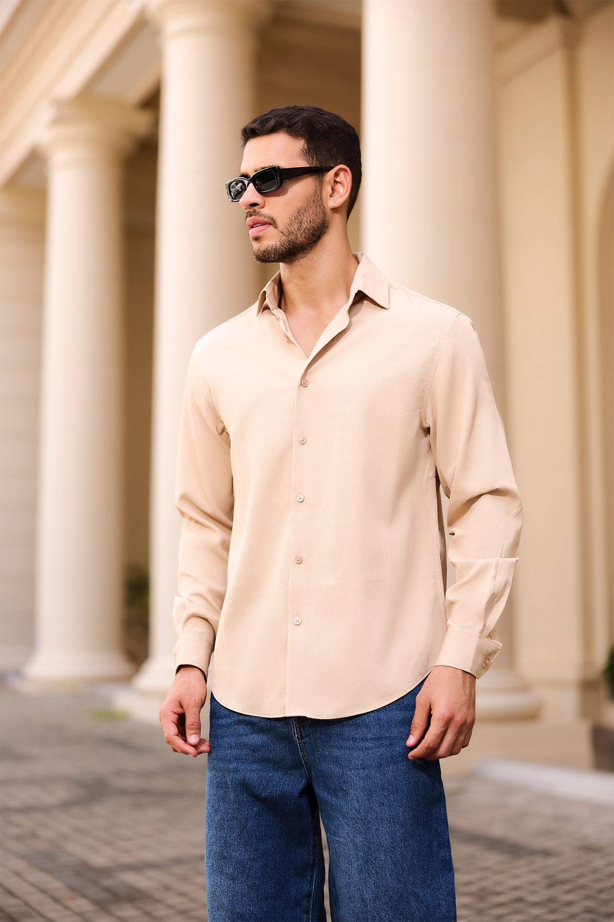 Midnight Wave Textured Shirt