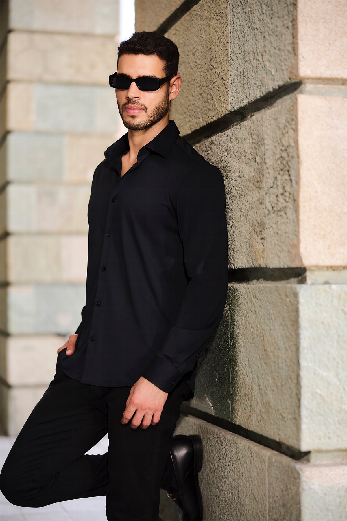 Midnight Wave Textured Shirt