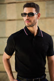 RB LOGO EMB POLO T-SHIRT BLACK