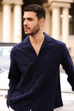 RBL MENS CASUAL L/S SHIRT  NAVY-09/BLACK-10