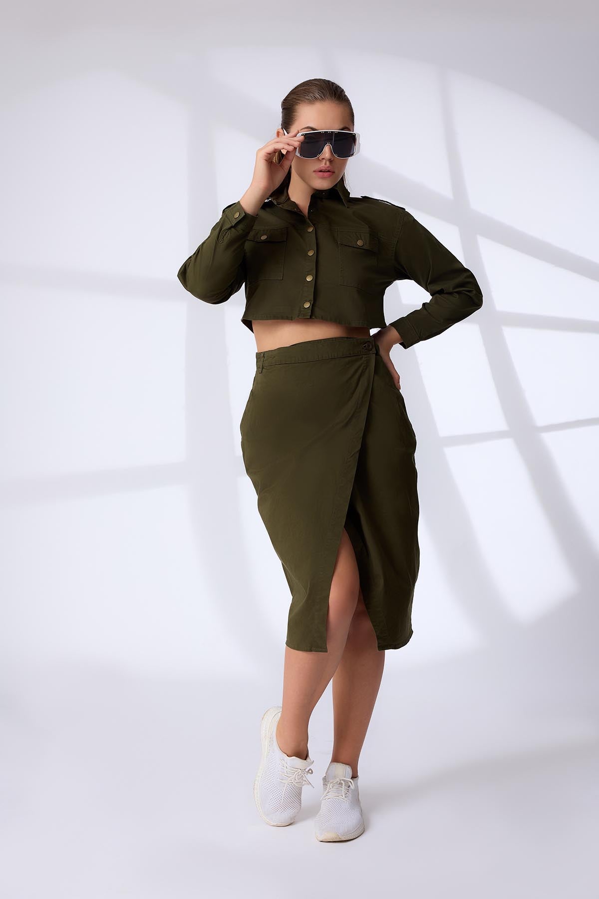 Vera Wrap Slit Skirt