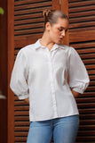 Soft Puff Button Down Top