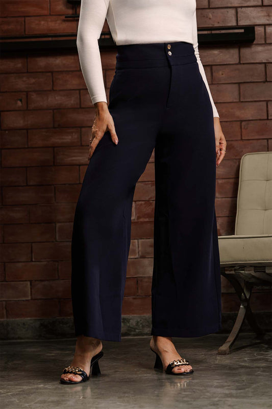 Twin Closure Wide-Leg Pant