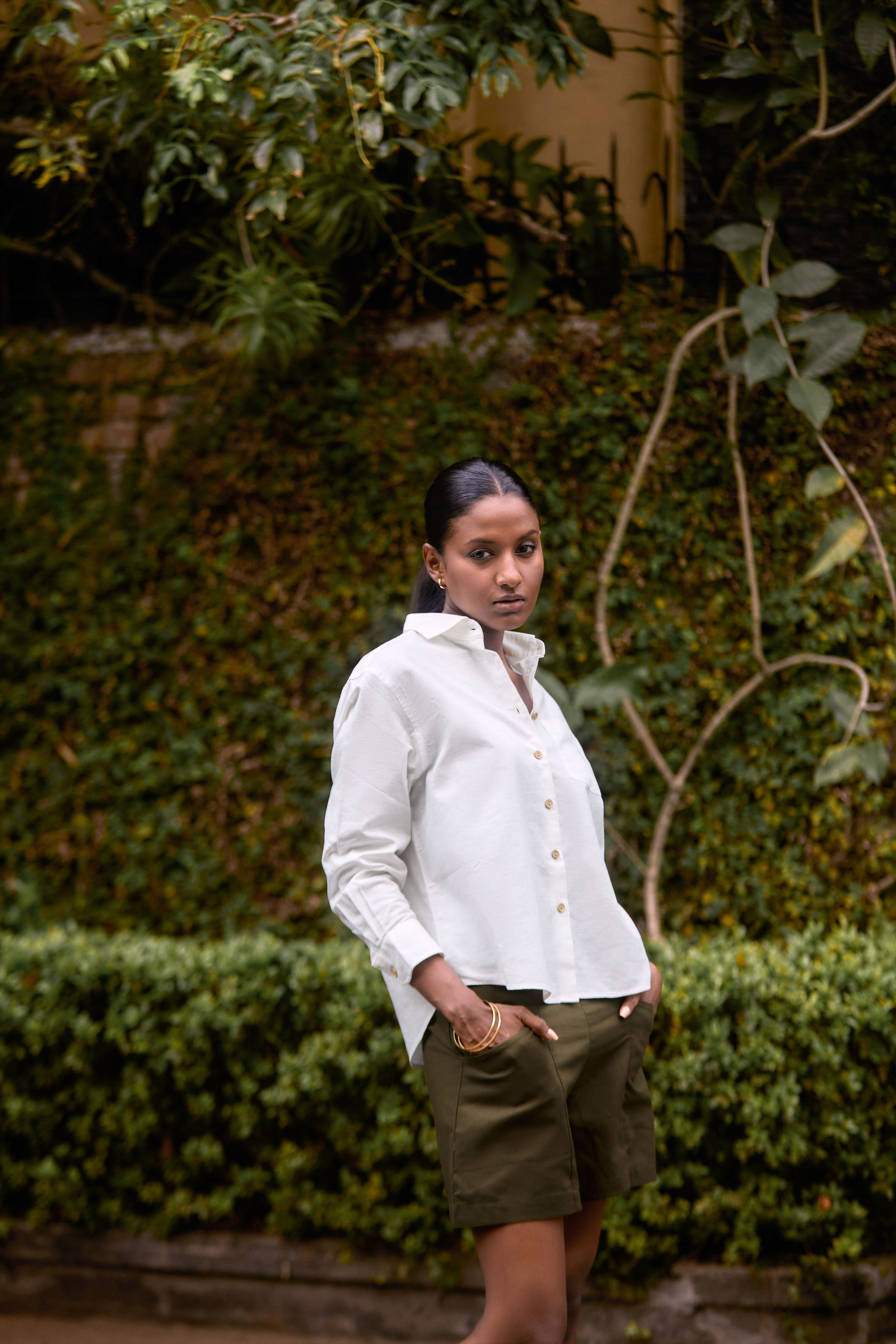 Soft Rosette Linen Shirt