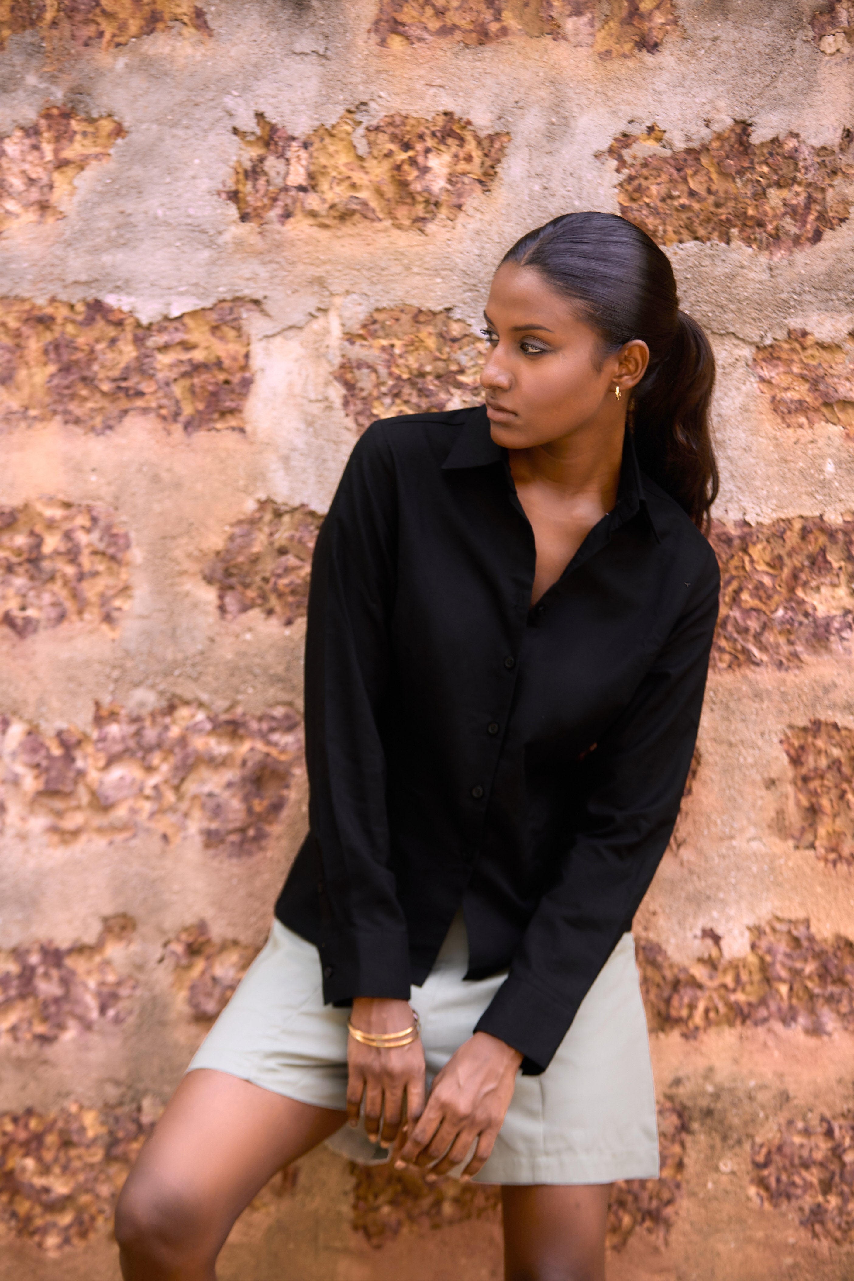 Soft Rosette Linen Top