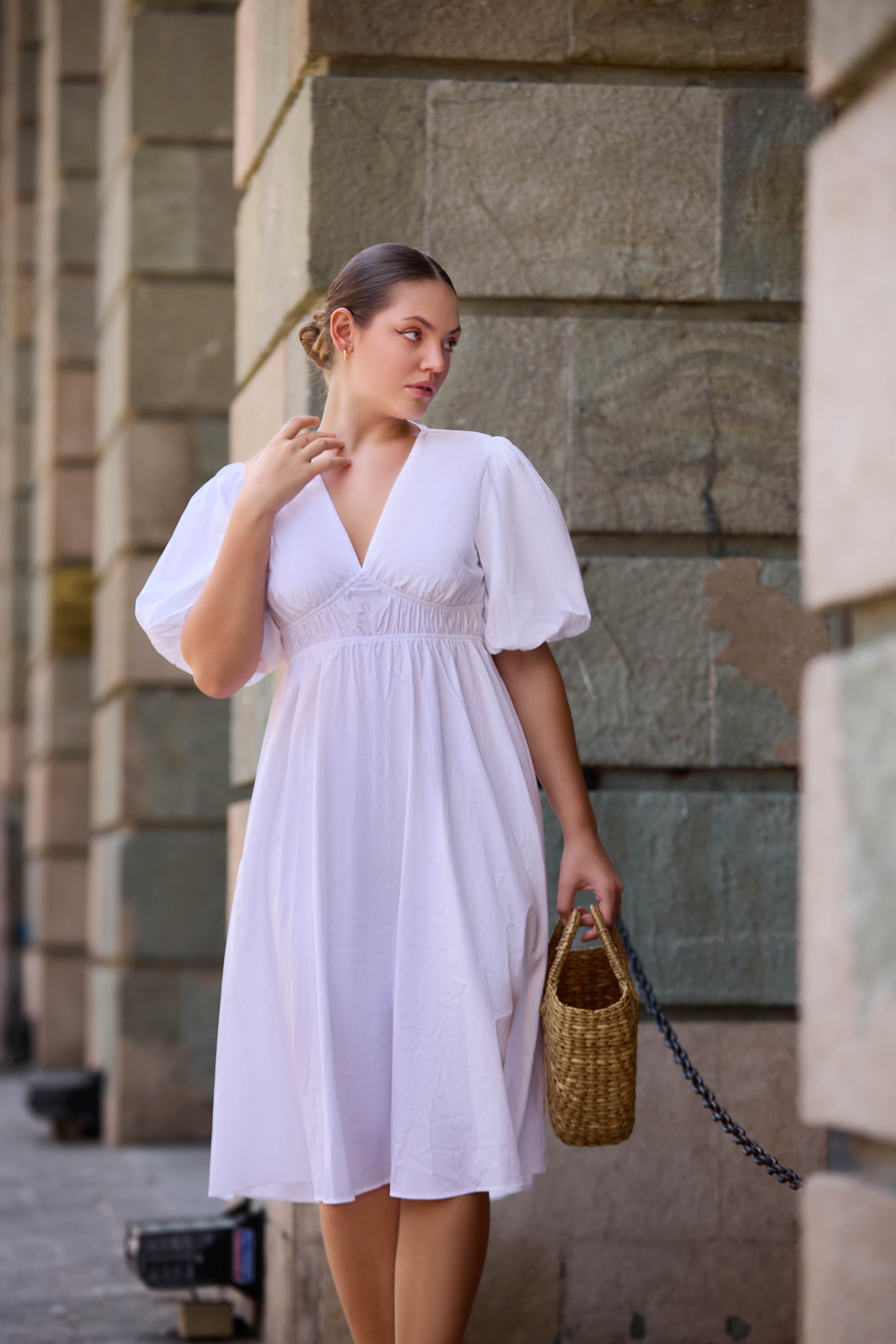 The Gossamer Puff-Sleeve Midi