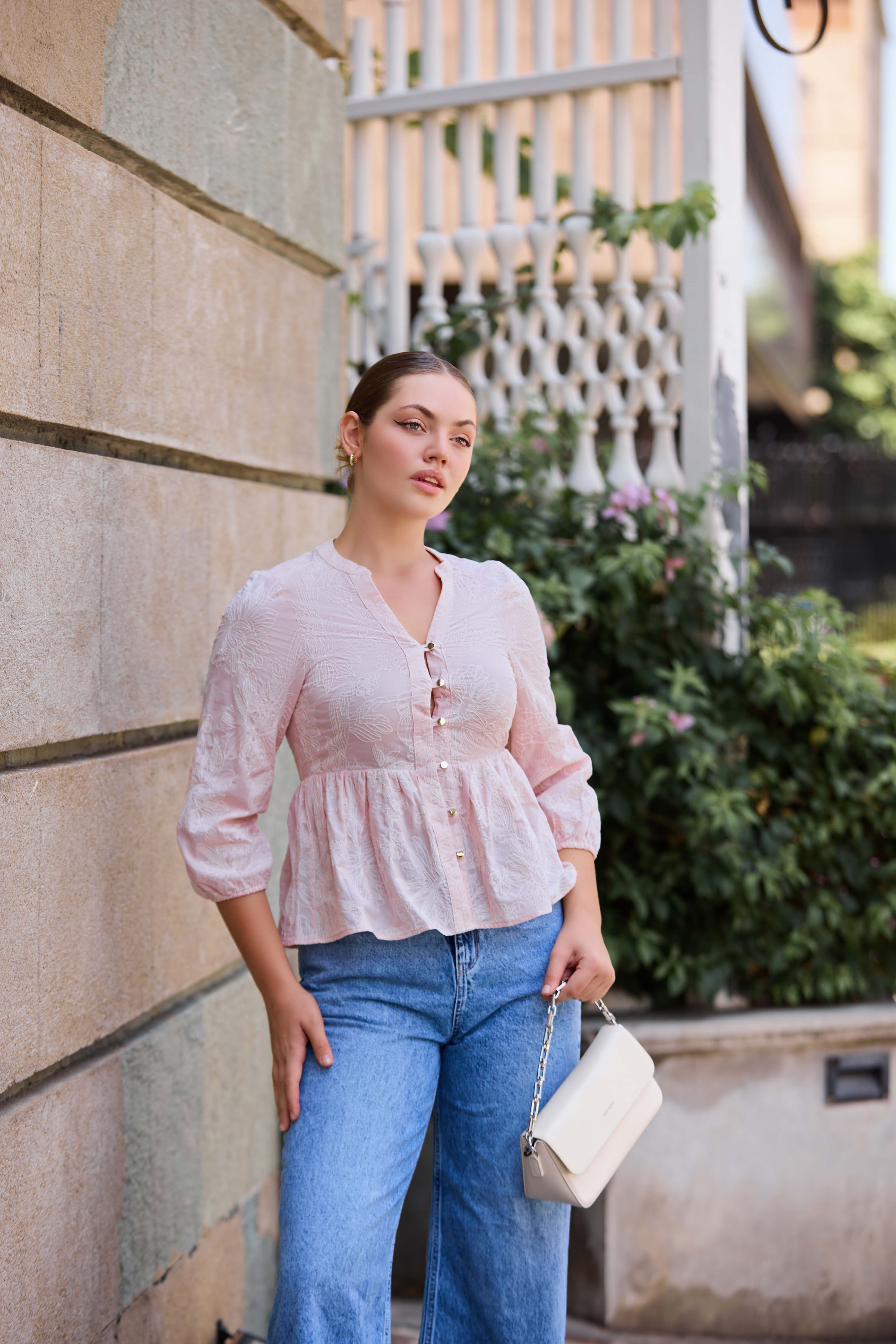 The Petal-Mist Peplum Blouse