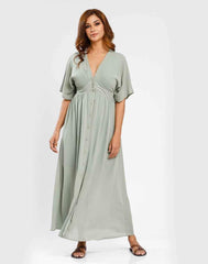 Xiomara Plunging Neckline Maxi Dress