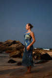 Lagoon Glow Cowl Neck Dress