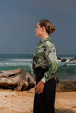 Sunlit Palm Oversized Top
