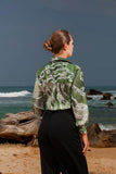 Sunlit Palm Oversized Top