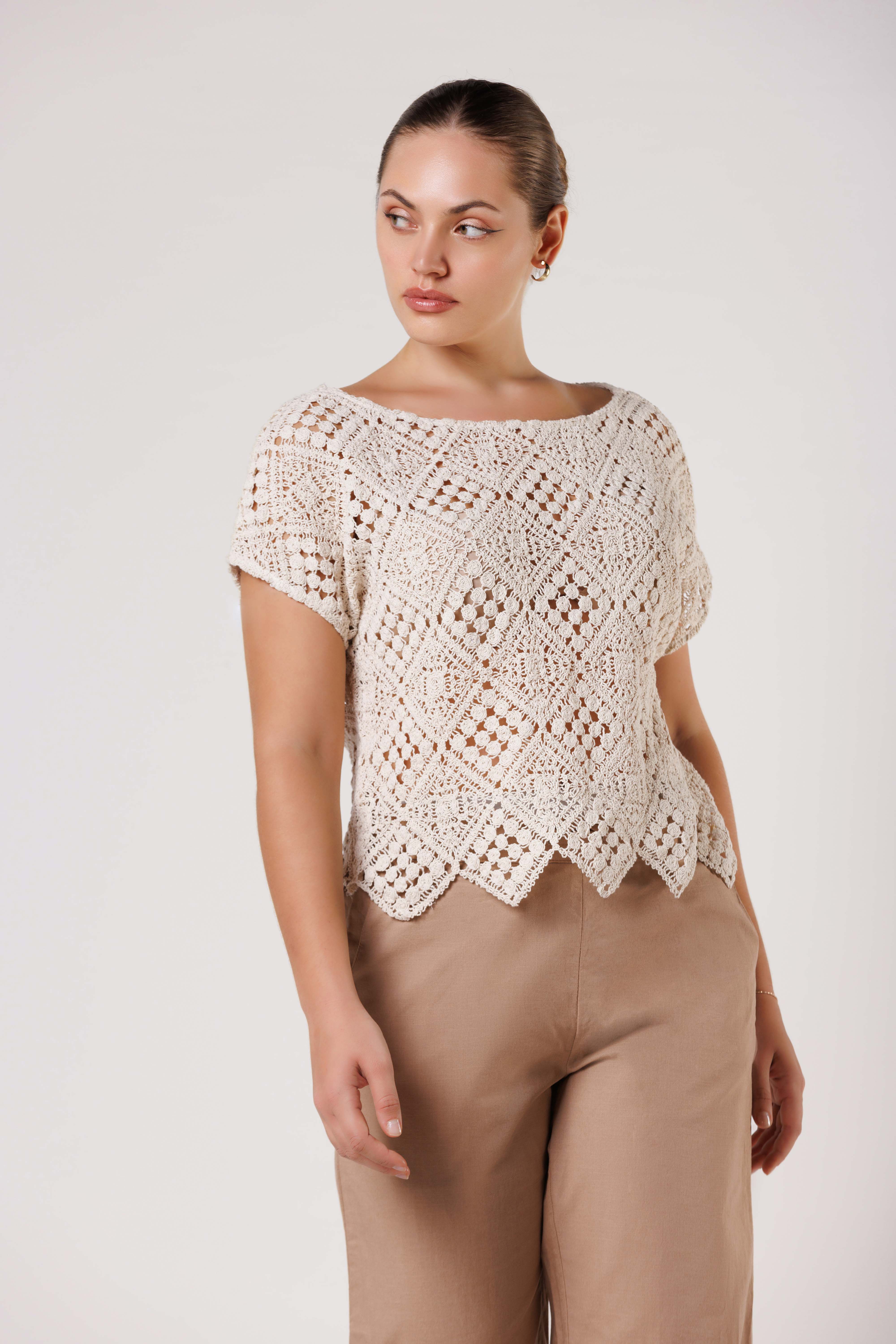 Ivory Crochet Top